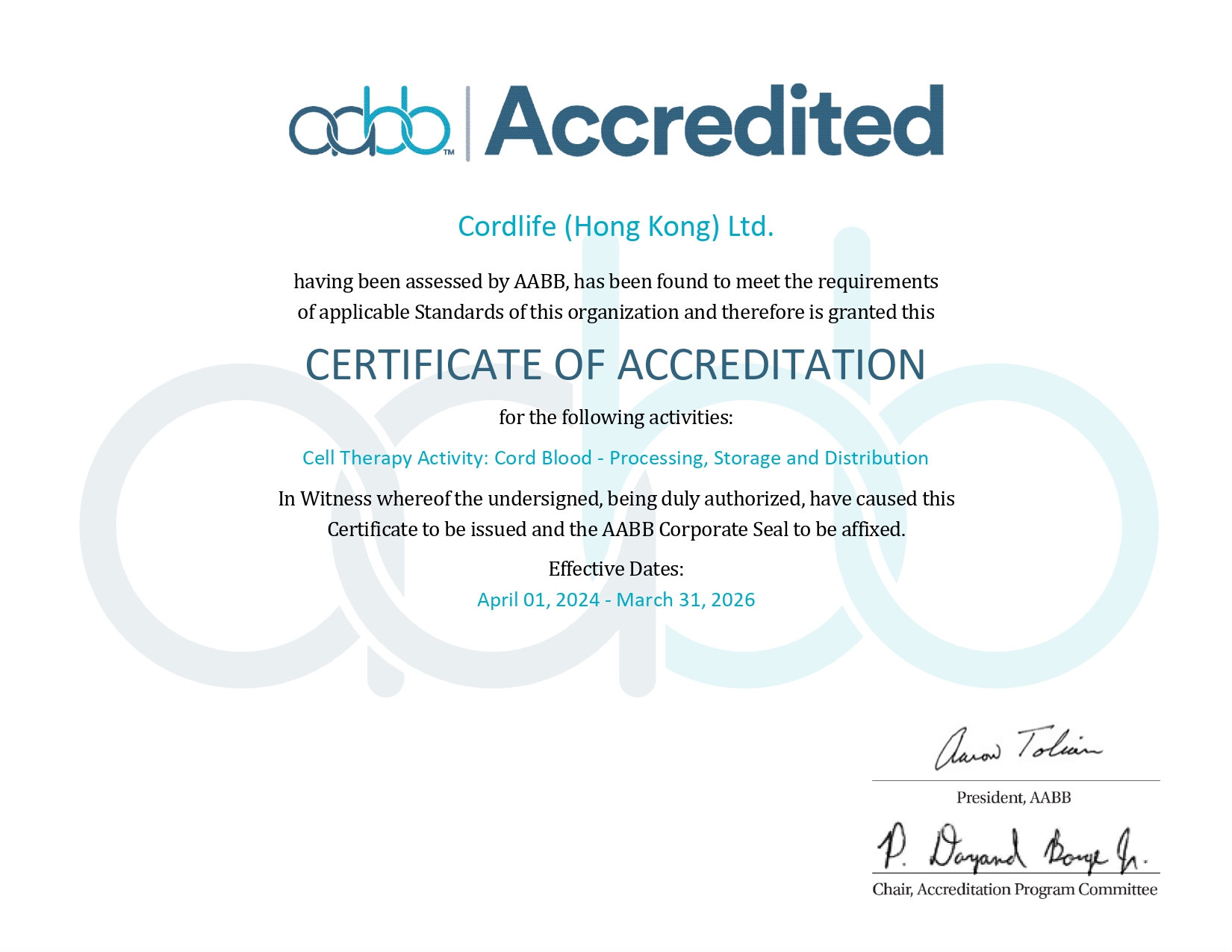 AABB Accreditation